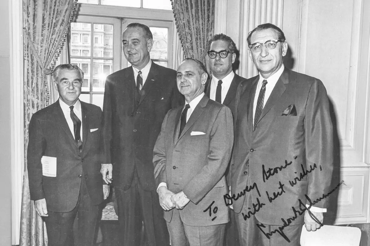 1964-Dewey and LBJ at White House (autographed)-1